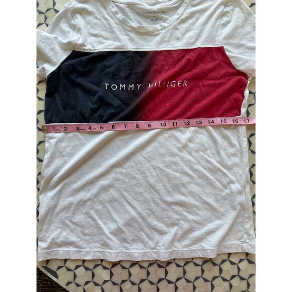 Tommy Hilfiger Womens Colorblock Logo T-Shirt S Red/White/Black - Picture 10 of 10